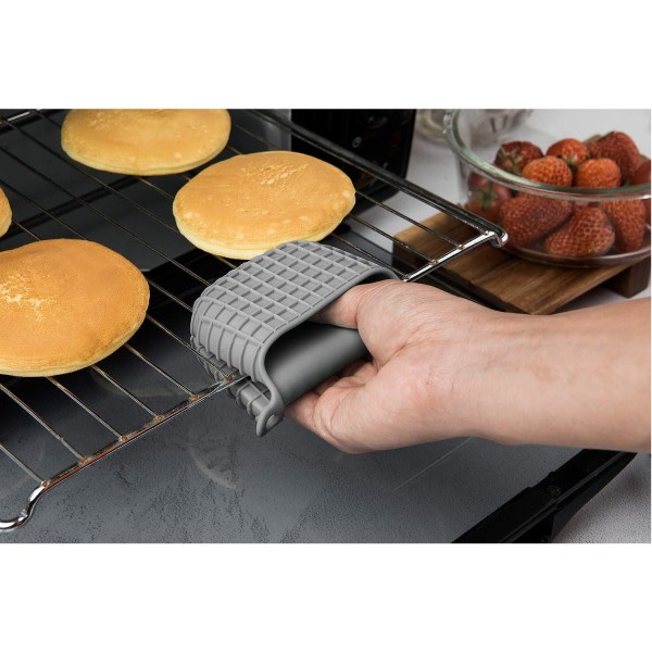 IC Mini Silikon Ugnsvante Set, Ugnsvante isolerad, Ugnsvantar för matlagning och bakning i köket, Skydda fingrar (kvadratgrå)