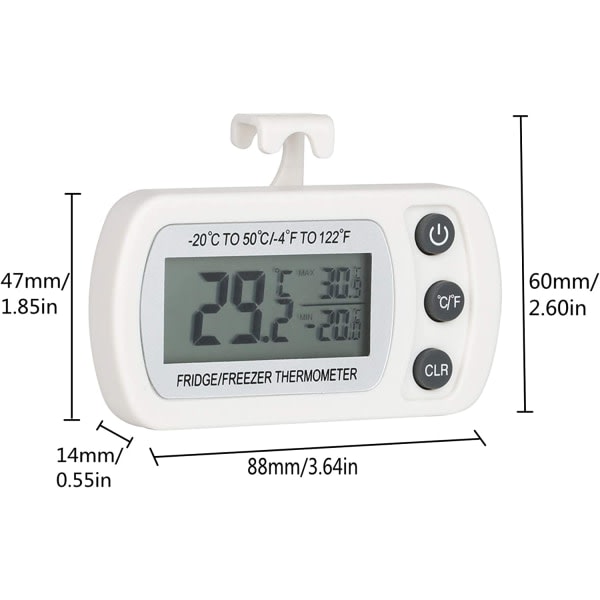 2 ST Digital Kyl och Frys Termometer Temperatur