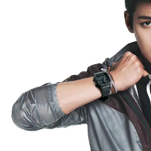IC Digital display herr elektronisk klocka dubbel tid Armbandsur