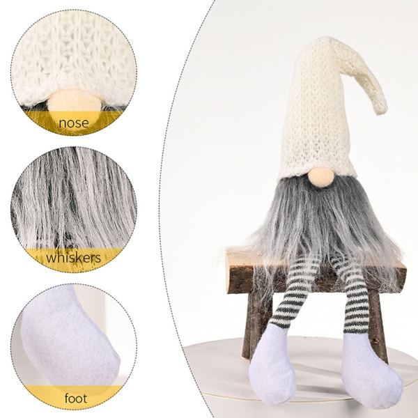 IC Julepynt, Plys Tomte, Julegave Fyldt Dukke til Hvid