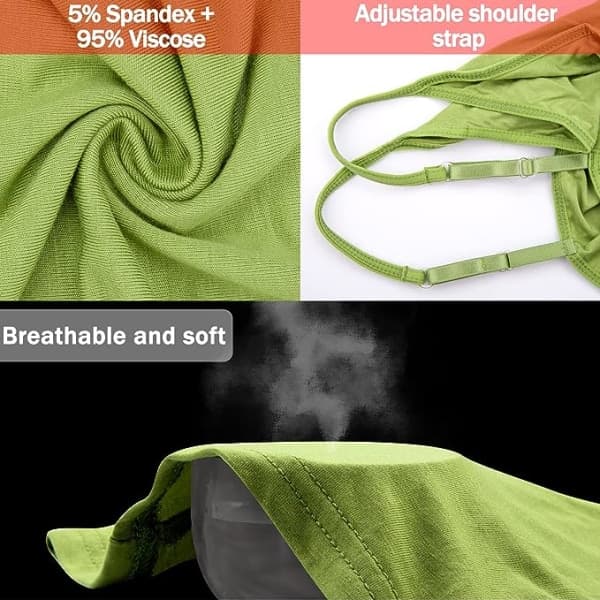 5-pack Basic Camisole Justerbar Camisole Spaghettiband Linne för Kvinnor och Flickor (Stor)