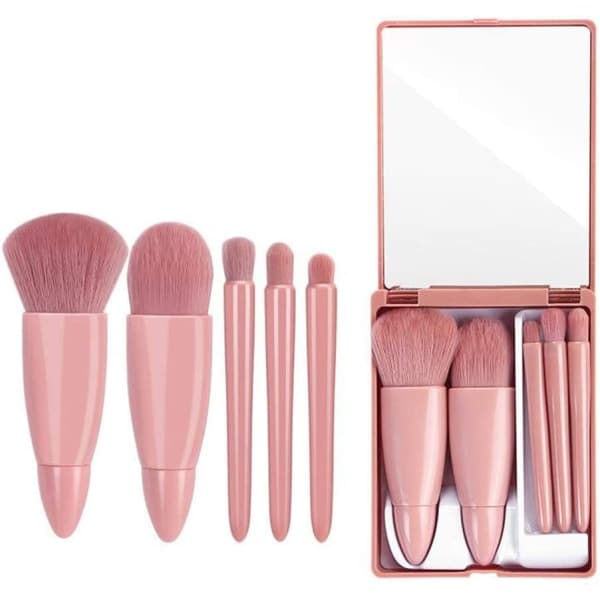 IC Ögonskugga Foundation Makeup Verktyg med Spegel 5 Stycken Borste Set
