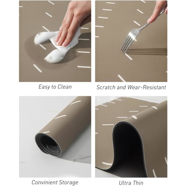 IC Badmattan, Superabsorbentti Nopeakuivuva Kylpyhuoneen Matto, Liukumaton Kylpyhuoneen Matto Kumipinnalla, Ultra ,17\" x 24\", Ruskea