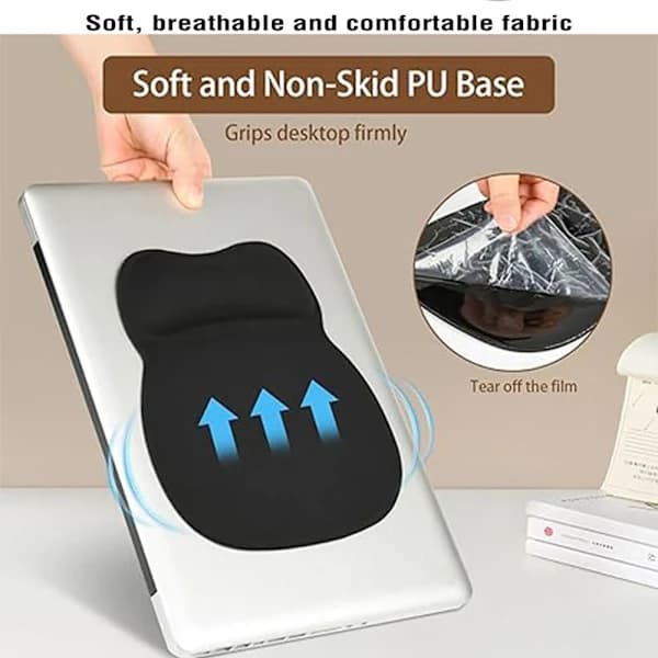 Ergonomic Gaming Mouse Pad with Memory Foam Wrist Rest, Ergonomic Mouse Pad, Computer and Office Mouse Pad with Non-Slip Silicone Base