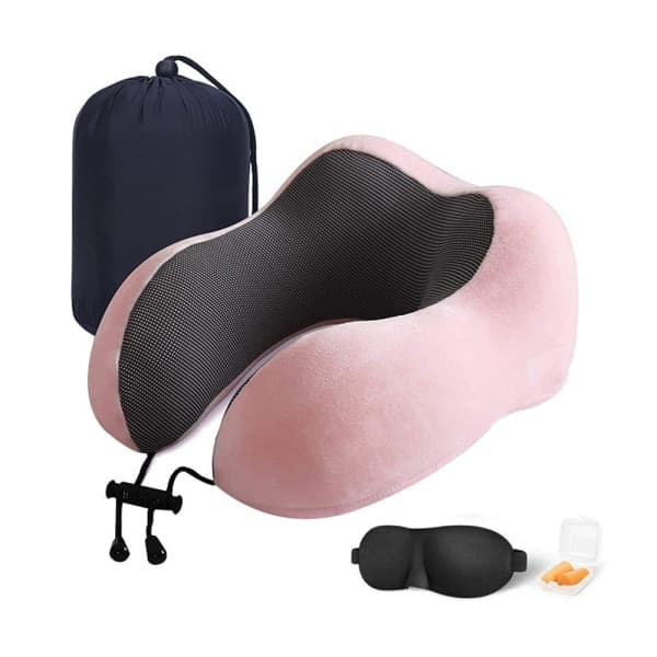 IC 28*28 Rum-memory foam U-formet pude til forretningsrejser Pulvergrå