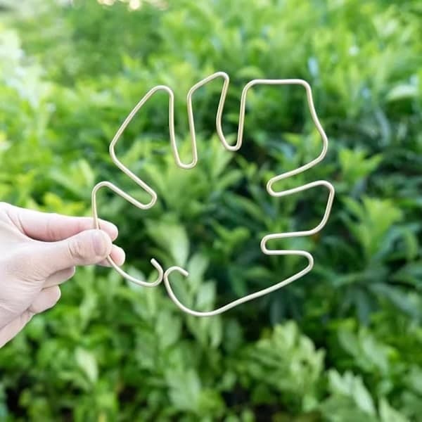 5-pack Monstera växtstöd, klätterhållare i kolstål för krukväxter inomhus, bladstil