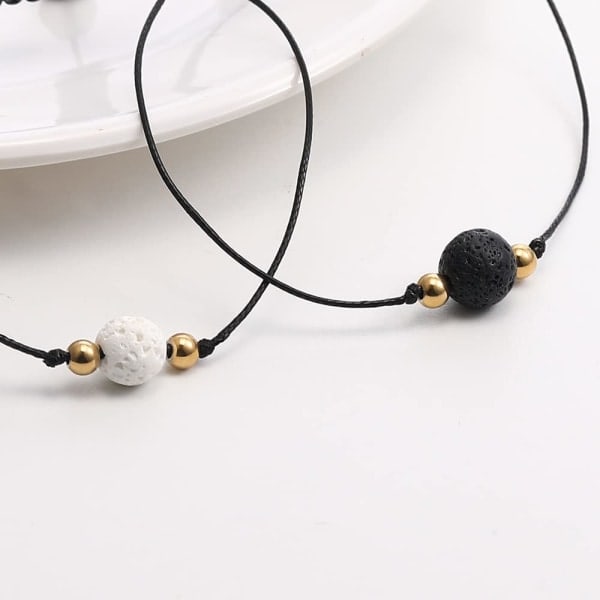 IC Bästa Vän Armband Par Armband för 2 Matchande Yin Yang Han och Hon Älskare Armband Smycken för Bff Vänskap Relation (Yin Yang-Stil 3)