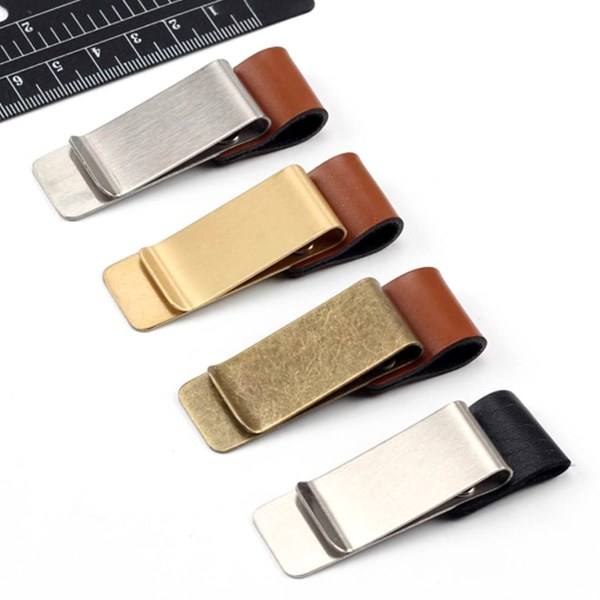 IC 4 stk Vintage Pen Loop Clip Rustfritt Stål Pen Loop Holder PU
