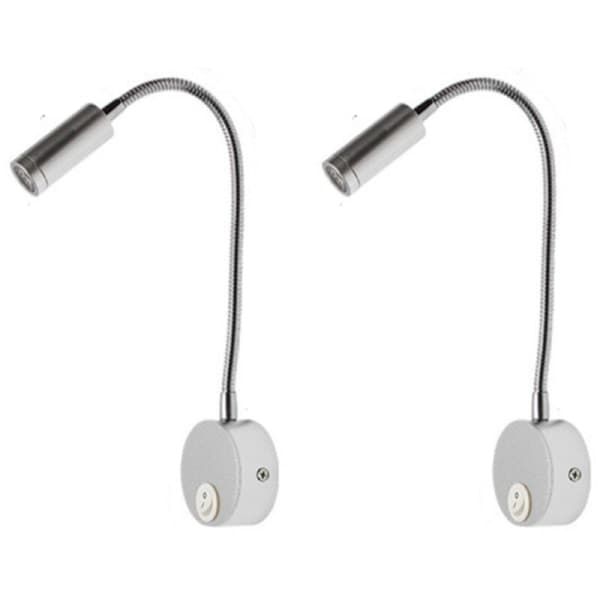 IC 2 stk., sølv varm hvid lys 3000K USB-interface rørlampe bordlampe varm hvid lys øjenbeskyttelse