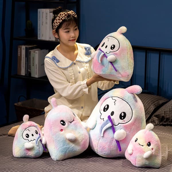 IC Hvit Tie Dye Ghost e Plushies Tegneserie Dukke B-M