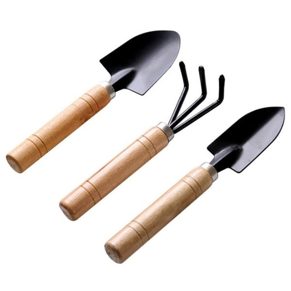 IC Set rakspets spade trädgårdsredskap tredelad mini suckulent växt lossande blomma spade-liten