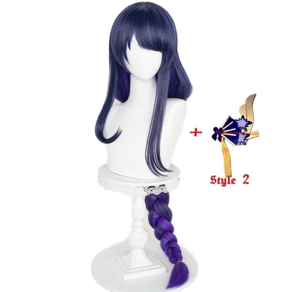 IC Game Genshin Impact Raiden Shogun Cosplay-peruukki, esityövalmis, 110 cm