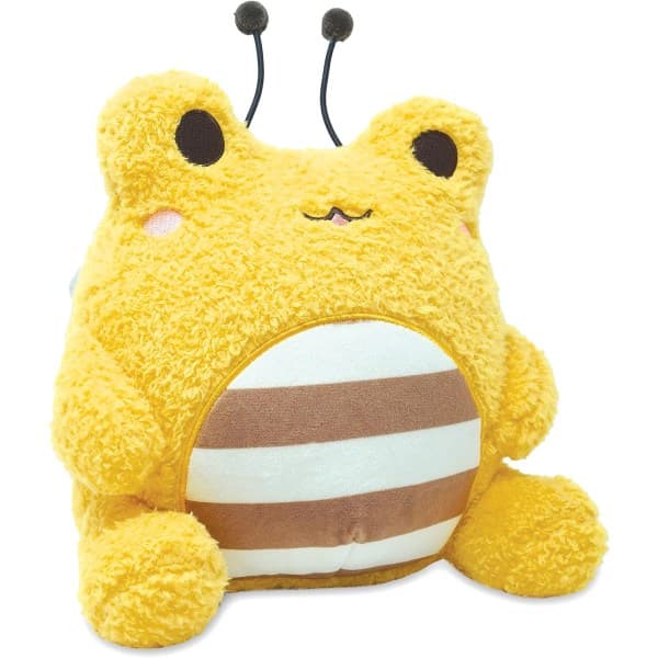 IC Ny Multifärgad Plysch Jordgubbsgroda Cuddle Barn Kastkudde Sittande Pose Kudde Docka Barnleksak