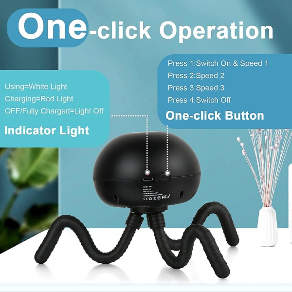 IC Bladiton USB-laturilla toimiva pöytätuuletin, Clip On -rattaiden tuuletin joustavalla jalustalla
