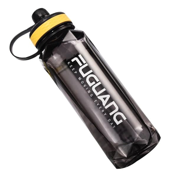IC Vandflaske med sugerør & tidsmarkør - Lækagesikker fliptop 1400ML sort