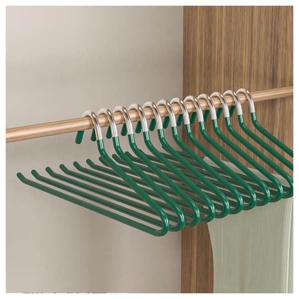 Tunga Byxhängare Stark Förvaring för Tröjor Kappajackor Mörkgrön Dark Green 10pcs