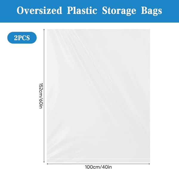 100 - 152 - cm - Transparenta - förvaringspåsar - plastskyddsöverdrag - 2 - stycken - Lämpliga - dammtäta - resväskor
