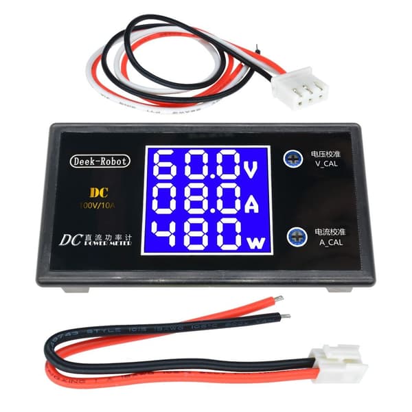 LCD Digital Voltmeter Ammeter Spenning Strøm Effekt 50V 50V 5A