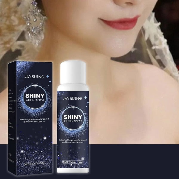 2-pakkaus Glitterspray 60 ml - Tillfällig glitterspray för hår och kropp Lätt kroppssminkglitter med gnistrande skimrande glöd