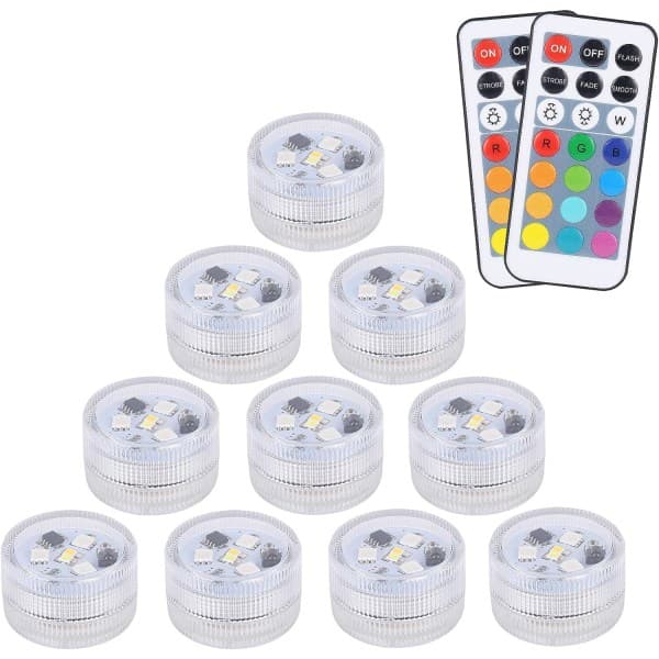 IC 10 stk Mini nedsenkbare LED-lamper, undervannslampe Vanntett