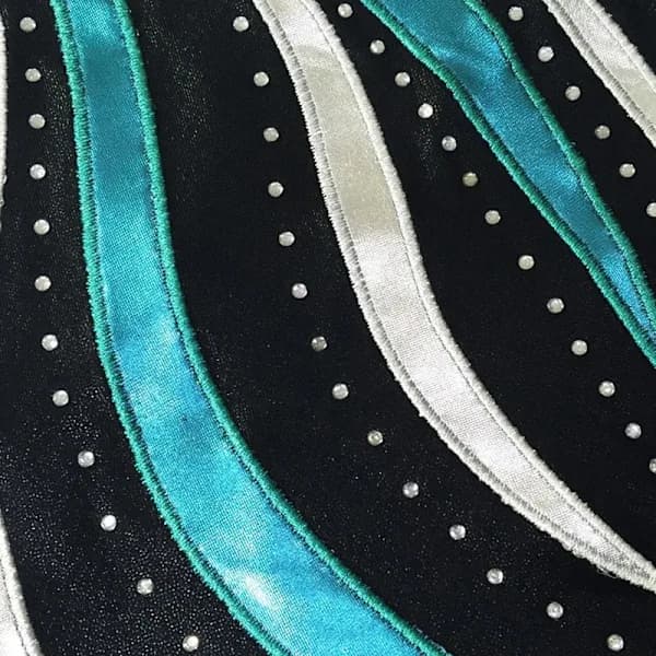 Jenter Barn Svart Gymnastikkdrakt med Rhinestones (9-10 år)