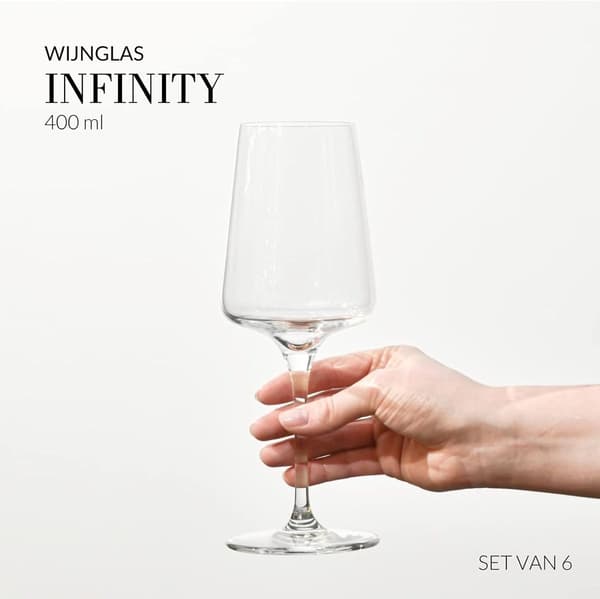 KROSNO Vitvinsglas Set om 6, 400 ml Blyfritt Kristallglas, Diskmaskinssäkra för Hem, Restaurang, Fest