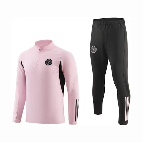 Miamin koti pinkki puolivetoketjullinen pitkähihainen jalkapalloharjoituspuku aikuisille urheilupuku ulkonäköpuku Complete Set XXL