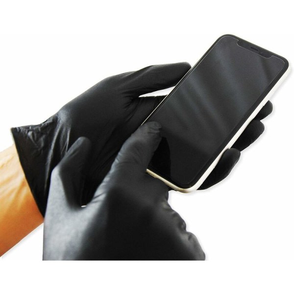IC X* Sorte Nitril-100 Engangsbeskyttende PVC-Handsker Sorte Nitrilhandsker