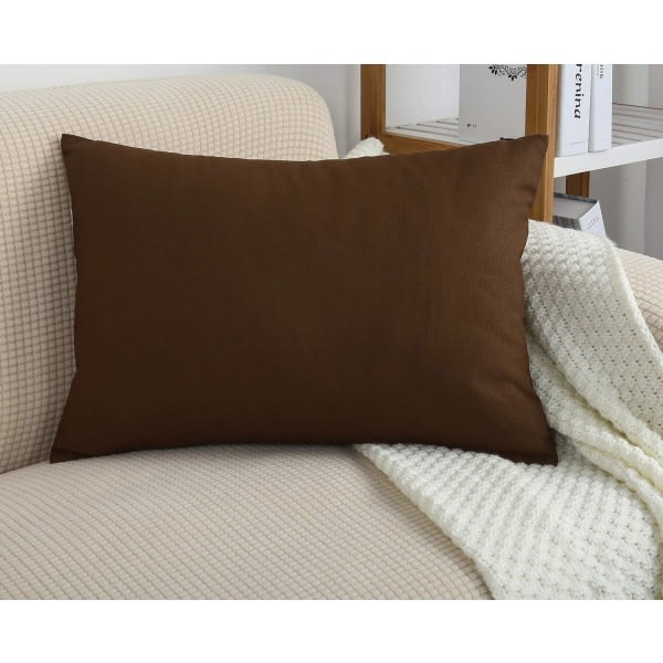IC Putetrekk i bomull, 12\" x 18\", kaffe