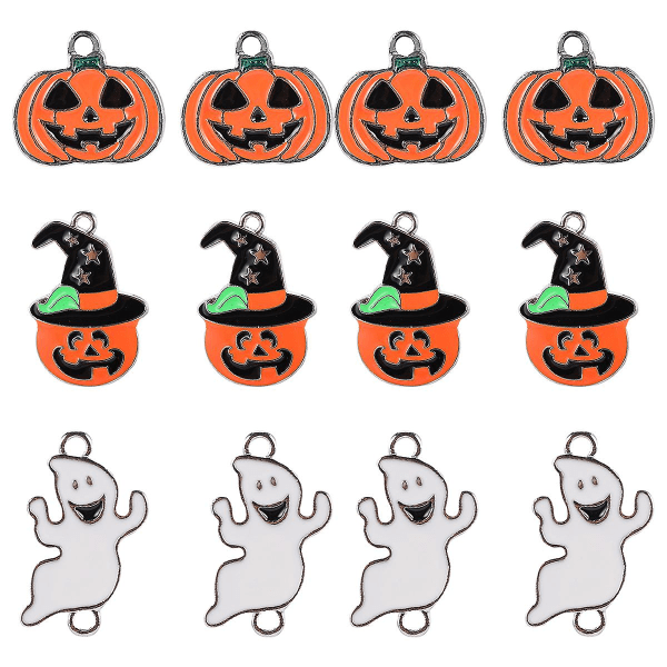 30 st Halloween DIY Charms Pumpkin Ghost DIY hängen för nyckelring halsband IC