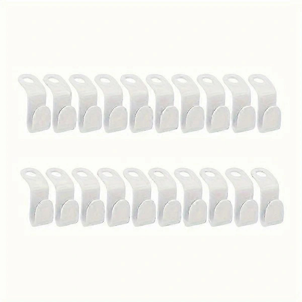 20-pack Plastic Hanger Connectors - Space-Saving Wall-Mounted Organizer, Durable Hooks for Stylish Wardrobe Storage