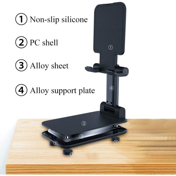 IC Mobiltelefonstativ Vinkelhöjd Justerbar, Helt hopfällbar Bärbar