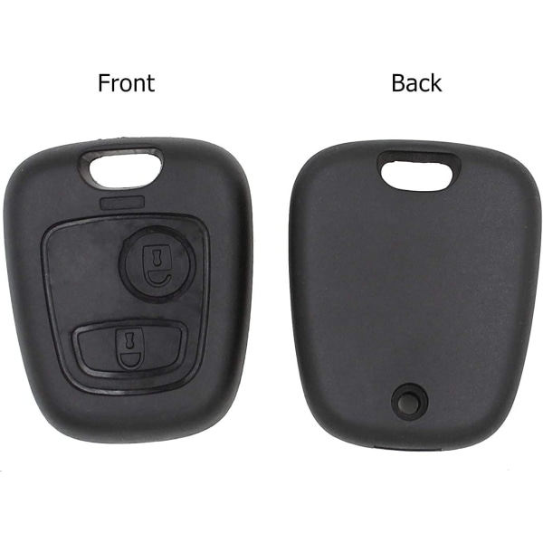 IC Fjärrnyckelfodral FOB kompatibel med Peugeot 107 207 407 206 306 406 806 Citr-oen C1 C21 C3 C4 C5 2 knapp nyckelskal