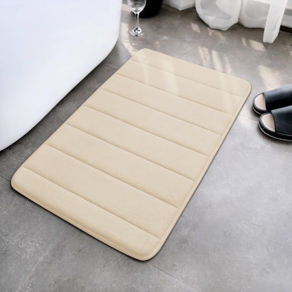 IC Gulvteppe i koralfløjl, skridsikker absorberende gulv måtte (beige, 60*90)