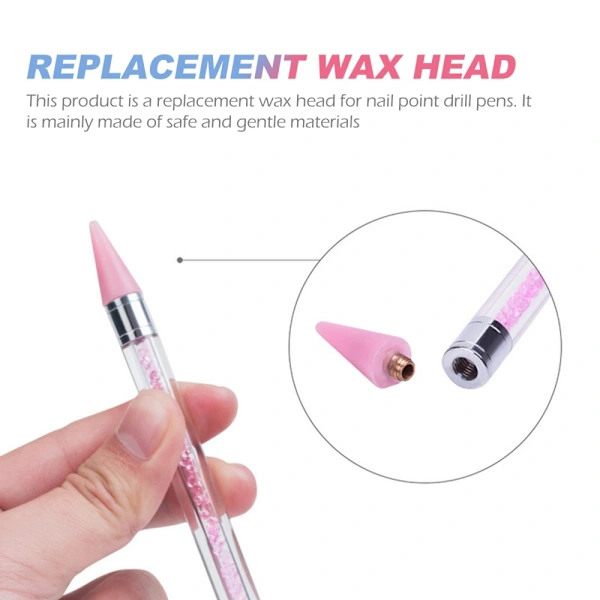 12 Pcs Nail Dotting Pen Point Drill Wax Head Rhinestone Pen Replacement