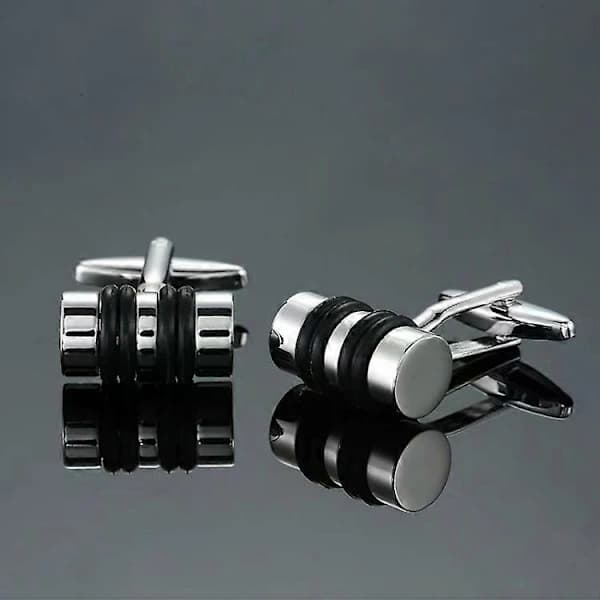 Brass Cufflinks for Men - 2 Pairs, Cylindrical Rope Design