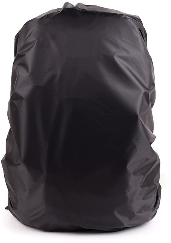 Vattentätt ryggsäcksregnskydd, slitstark polyester med halkfritt elastiskt band, för 30-40L-packningar, camping vandring cykling, svart