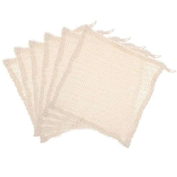 6 st Spa Handduk Dusch Skrubba Tvättlapp Bomull Linne Fyrkantiga Handdukar Kroppstvätt Trasor Handdukar Tyg Badkar Beige 25x25x0.3cm