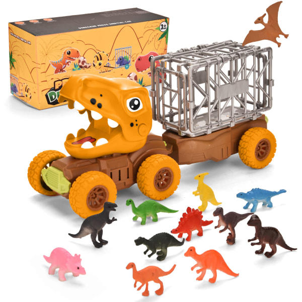 Dinosaurie Lastebil Lekebil for barn i alderen 2-5, Jurassic Dinosaur Lekesett for 3 4 5 år gammel gutt og jente