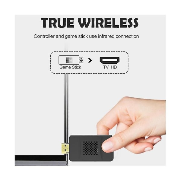 USB trådløs Y2 Hd Håndholder Tv Videospillkonsoll Inbyggd 1800 Retro Spillkonsoll Dual Gamepad -c