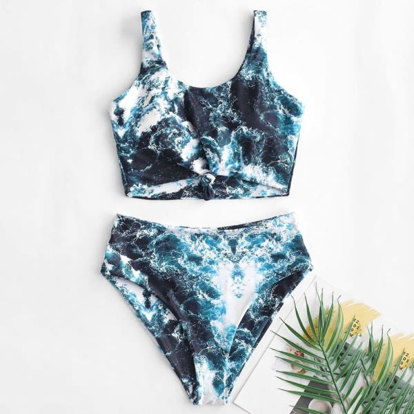 IC NOE Knut Kvinnor Bikini Set Rynkad Hög Midja