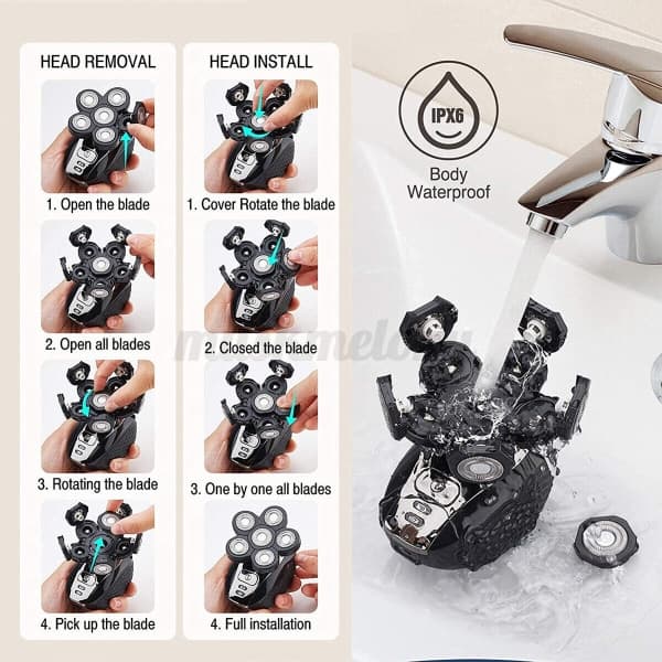 IC Udskiftning af barberhoved, barbertilbehør, 6 blade til barbermaskiner
