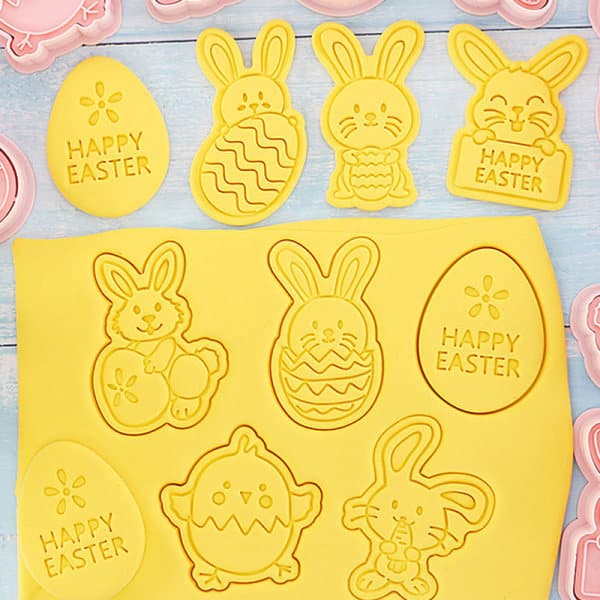 IC 8 stk/sett påskekakeform Egg Biscuit Form 3D Cartoon Bunny M