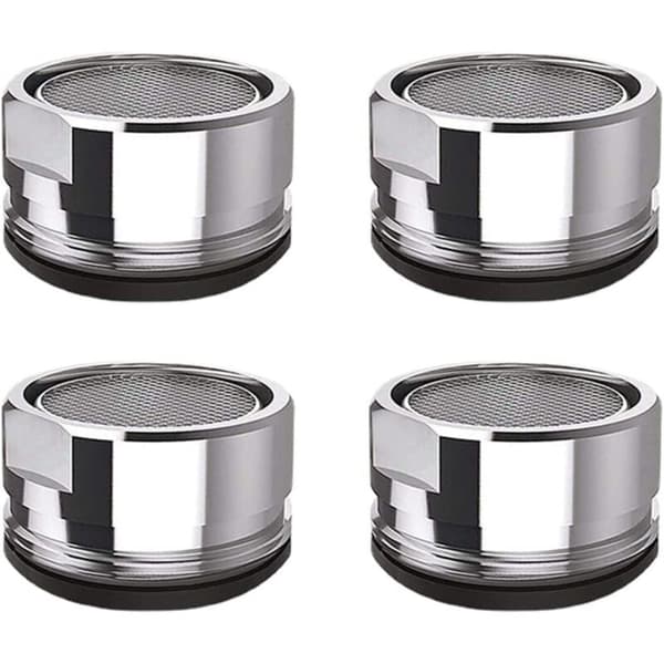 4 stk. kranluftere i rustfritt stål, kranfilter, kjøkken, baderom, kranfilter (24 mm)