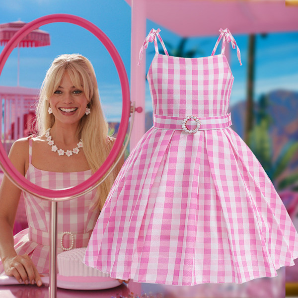 Barbie Cosplay Kostume til Live-Action Film - Strand Halloween Rollespil Kostume - Barbie Pink Ternet Skørt ZPA009 100 cm