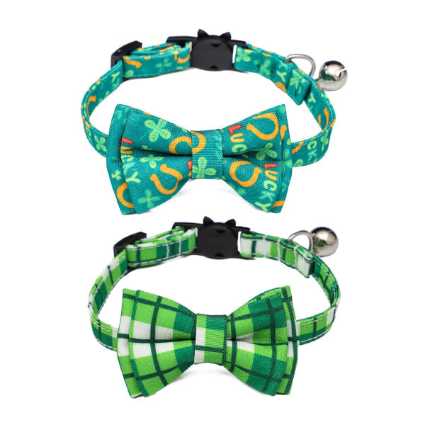 2 st hundhalsband, justerbart katthalsband med fluga, husdjurspresent S 1,0*28cm