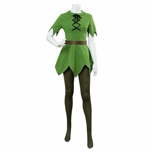 Peter Pan Outfit Kvinnor Cosplay Kostym Grön Halloween Uniform L