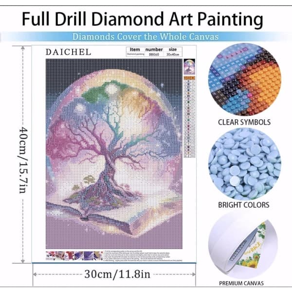 IC Diamantmaleri / DIY 5D Diamantmaling - 30x40cm, Livets Træ