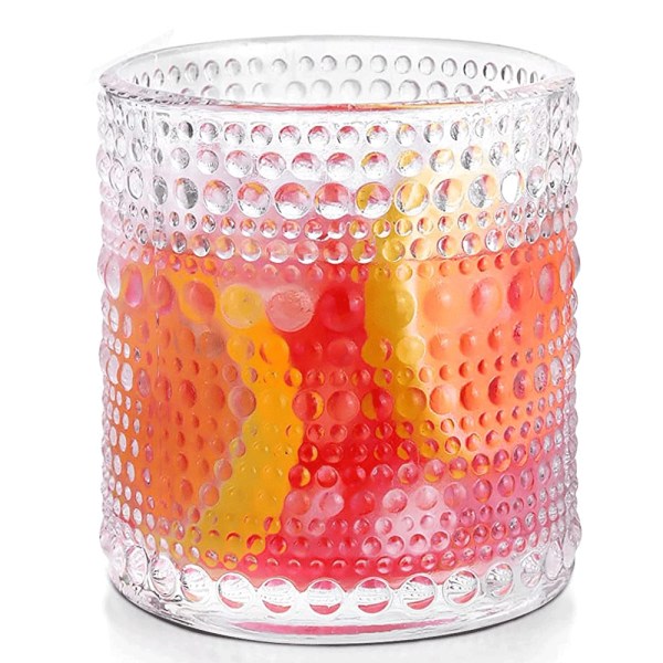 IC Transparent glassvannkrus, preget retro glasskrus for øl