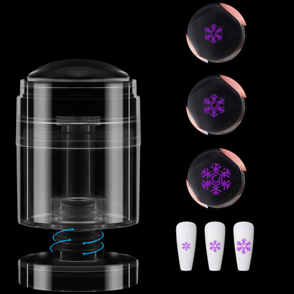 IC 2 stk Roterbar Transparent Nagelplate Manikyrverktøy Nagel Stempel A onesize